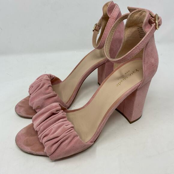 Kate Spade Mona Pink Sandal Suede Heels Pumps Womens Size 8.5 - Picture 1 of 8